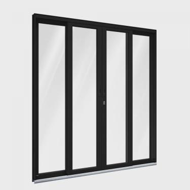 Imagem de Porta de Alumínio de Correr 215x200cm 4 Folhas com Vidro Liso Lucasa Alumínio