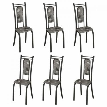 Imagem de Conjunto Com 6 Cadeiras Paris Martelado Grafite Teixeira Grafite