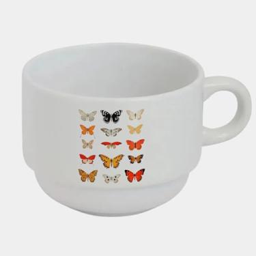 Imagem de Xícara Branca Bucks de Porcelana 180ml - TIPOS BORBOLETAS 3