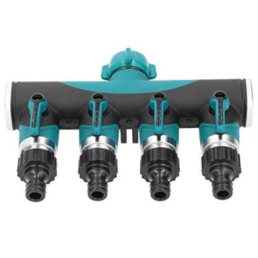 Imagem de Splitter de Mangueira de 4 Vias, Válvula de Controle de Distribuição de água da Liga de Alumínio, Torneira Externa, de Irrigação por Gotejamento, Gramados do Jardim