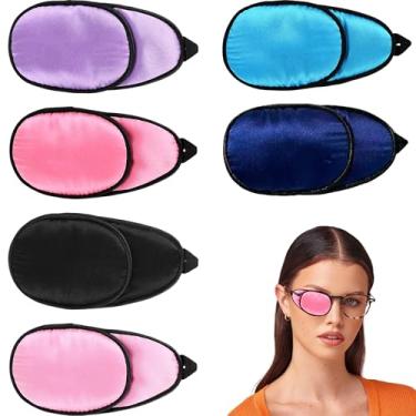 Imagem de 6 adesivos de olhos de seda para adultos, homens, mulheres, óculos macios para cobrir os olhos ou óculos para cobrir qualquer um dos olhos, tapa-olhos para ambliopia preguiçosa, estrabismo e