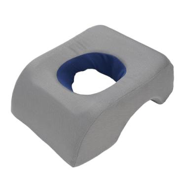 Imagem de Travesseiro para Baixo, Espuma de Memória Rebote Lento Suportes Macio Travesseiro de Pescoço Com Orifício Central, Travesseiro de Dormir Ergonômico Respirável para Viajar, (Rosa cinza) (Azul cinza)