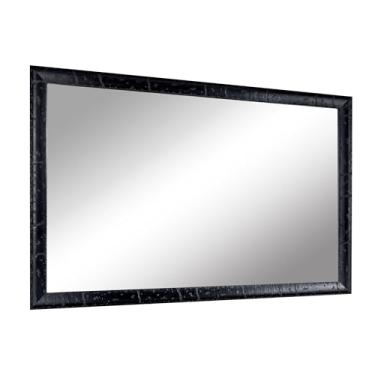 Imagem de CULER Espelho de parede de madeira preta para banheiro, retangular rústico 61 x 91 cm espelhos de casa de fazenda com moldura de madeira para sala de estar, quarto, entrada