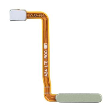 Imagem de BESJMYT Para Samsung Galaxy A24 Botão Liga/Desliga e Sensor de Impressão Digital Cabo Flexível Substituição Cabo Flexível Liga/Desliga Botão de Controle Conector Peças de Reparo SM-A245F (Verde Limão)