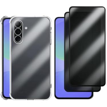 Imagem de Kit Capa + 2 Películas de Privacidade 3D para Samsung Galaxy A36 5G | Anti-Impacto | Transparente | Capinha Transparente + Película Anti Espião Para Samsung Galaxy A36