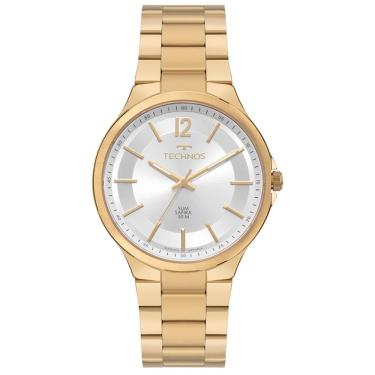 Imagem de Relógio Technos Masculino Ref: Gl32bk/1k Slim Dourado