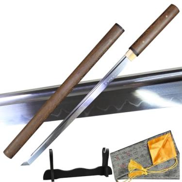 Imagem de shunansword Espada Katana Wakizashi Zatoichi Naojian, Espada De Samurai Japonesa Temperada Em Aço 1095, Espada Shirasaya