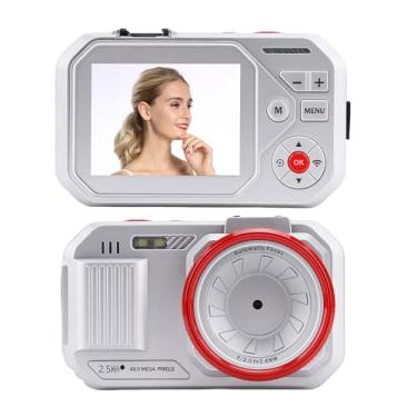 Imagem de Câmera Digital de 48MP, Câmera de Vídeo de Foco Automático para Fotografia, Telas Duplas, Zoom Digital 16x, Câmera Digital de Apontar e Disparar para Adolescentes para (Prata)