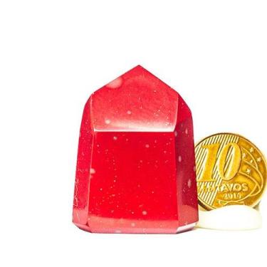 Imagem de Ponta Jaspe Vermelho Gerador 30mm 20g Pedra Natural Tipo A - Varejo