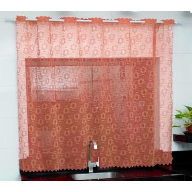Imagem de Cortina para Vitro de Cozinha em Renda JCM, Salmão