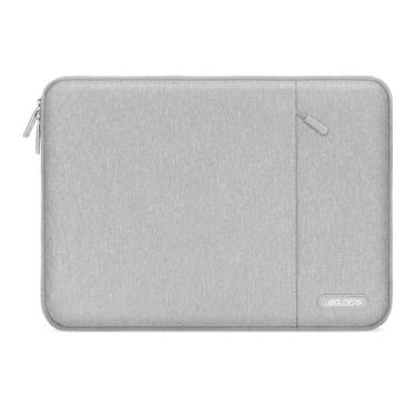 Imagem de Capa MOSISO para laptop de 15, 15,6 e 16 polegadas, compatível com MacBook Pro 16 M4, M3, M2 e M1, notebook HP, Acer, Dell, Lenovo, ASUS, bolsa vertical de poliéster com bolso, cinza