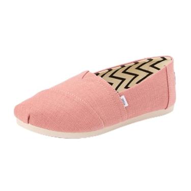 Imagem de TOMS Tênis infantil Luca Slip On Casual - Cinza, Lona vintage rosa Heritage, 35