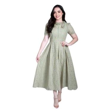 Imagem de Vestido Feminino Daniela Em Lese Midi Com Detalhe Delicado - Copita, V