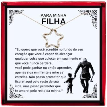 Imagem de Colar Presente Aniversário Filha Estrela Prata Esterlina 925 Pai Viking