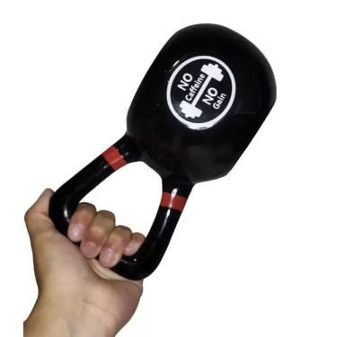 Imagem de Caneca 3d Kettlebell Peso Academia Cerâmica 500ml Broglio Preta