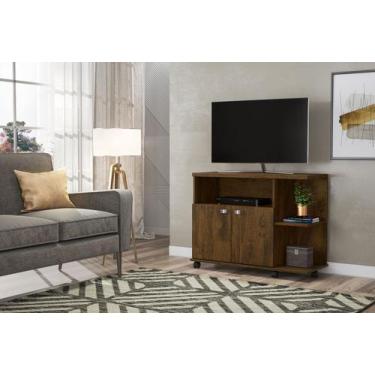 Imagem de Rack Pequeno Com Rodinhas Prático Lisboa Lukaliam, CANELA