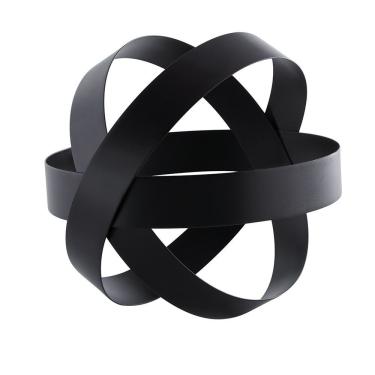 Imagem de Escultura De Esfera Decorativa Preto em Metal 13 Cm D'rossi