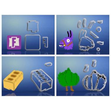 Imagem de Cortador Kit Fortnite 4 Modelos Modulares Mod 1 Tamanho 5Cm