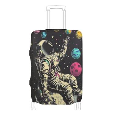 Imagem de Joisal Astronaut Colorful Planets Protetor de bagagem aprovado pela Tsa para bagagem de 45 a 81 cm, astronauta planetas coloridos, G 66-71 cm, Planetas coloridos astronautas, L 26-28 in