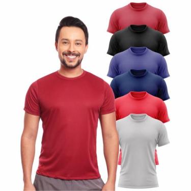 Imagem de Kit 6 Camisas Masculina Manga Curta Dry Fit Proteção Uv - Brás e Cia, 