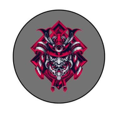 Imagem de Adesivo Personalizado Redondo, 10cm, Tema Samurai, Modelos 184SM-194SM (191SM, Papel Couché 170, 10CM)