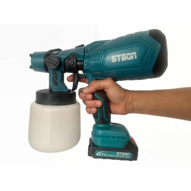 Imagem de Mini Pulverizador de Tinta com Compressor e 2 Baterias Pintura Rápida e Sem Fio