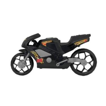 Imagem de Super Moto 360 Preta Esportiva Brinquedo Infantil 39Cm - Bs Toys