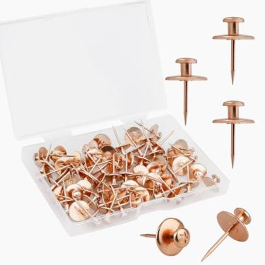 Imagem de Kit de pendurar fotos, alfinetes, cabides de imagem, tachas de polegar de cabeça dupla para ganchos de parede para pendurar, pregos para pendurar fotos, tachas de polegar para cartaz de tapeçaria