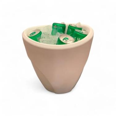 Imagem de Champanheira 5L Pequena Balde de Gelo Com Parede Dupla Branca