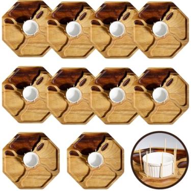 Imagem de Kit 10 Tábuas Petisqueira Gamela de Servir Madeira Marítima Teca com Ramequim Molheira Divisórias Queijos Frios Eventos Gourmet Presente