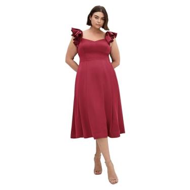 Imagem de City Chic Vestido feminino plus size - Roselyn, Rubi, 46