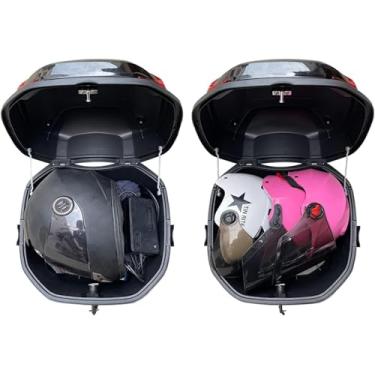 Imagem de Motocicleta Tour Tail Box 26l Universal Moto Top Case Capacete Armazenamento Caixa Bagagem Caso Para Moto Scooter Ciclomotor Pode Armazenar 1 Capacete Completo, White, 40x40x30cm
