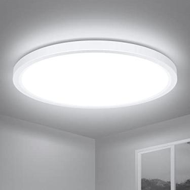 Imagem de Ouyulong Luminária De Teto Led Embutida Ouyulong, 5000K, Branco Neutro, 24 W, 9", Lâmpada Redonda Ultrafina Para Cozinha, Quarto, Porão, Corredor, Sala Estar, Escada