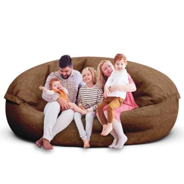 Imagem de Cadeira de pufe para adultos de 2,8 m, poltronas macias para quarto de adolescentes e meninas, bolsa de feijão redonda confortável e fofa para crianças removíveis, capa de sofá para cadeira de leitura