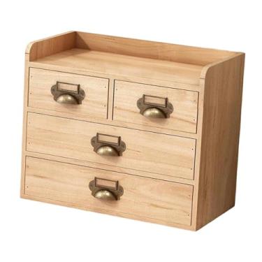Imagem de Bothyi Organizador de gavetas de mesa, caixa de armazenamento de madeira, economiza espaço, organização de fazenda, armário de mesa para penteadeira, armário, Cor Do Registro