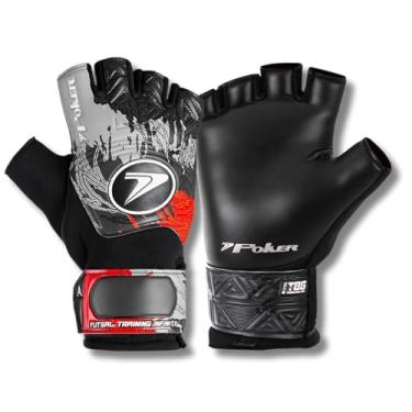 Imagem de Luva de Goleiro Futsal Infantil Poker Infinity Training Sem Dedos Original | Palma Látex Profissional | Tamanhos 5 a 8 | Campo Society (Vermelho, 6)