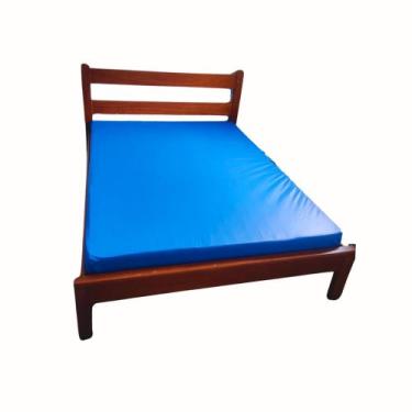 Imagem de Capa para Colchão Casal Impermeável 100% Poliéster Cor Azul com zíper 