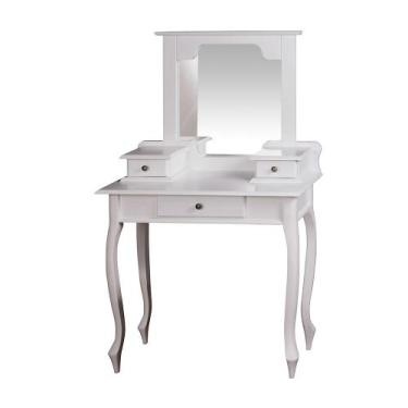 Imagem de Penteadeira com Espelho Luís XV de Madeira com 3 Gavetas - 1046 - Meye