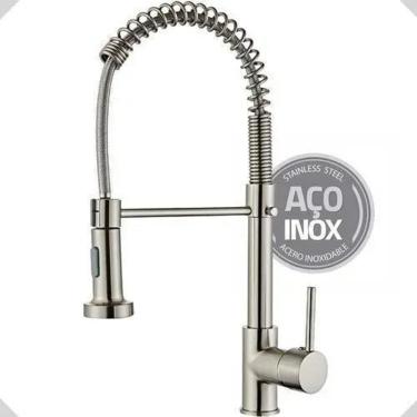 Imagem de Torneira Gourmet Cozinha Monocomando 50Cm Luxo Inox Escovado