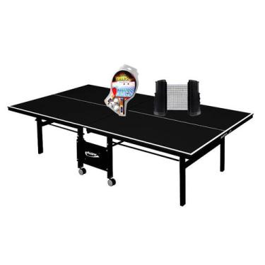 Imagem de MESA PING PONG 1084 PRETA KLOPF + Kit 5055 + Rede Retrátil Preta