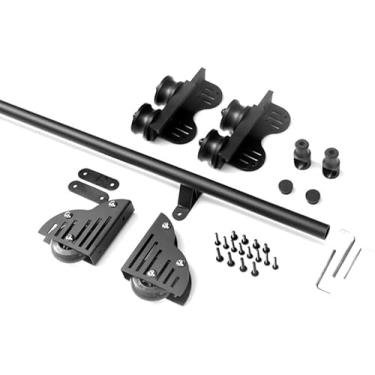 Imagem de Suporte De Esteira De Escada De Biblioteca Rolante, Tipo Polia Horizontal De Montagem Em Parede Deslizante Escada De Biblioteca Haare Kit System, Com Rodas De Rolo De Piso, A, 600cm track kit