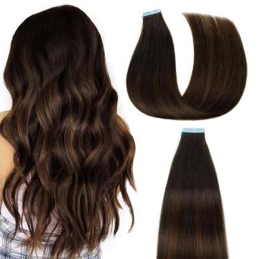 Imagem de Fita adesiva em extensões de cabelo humano AGMITY Balayage 50g 20cm