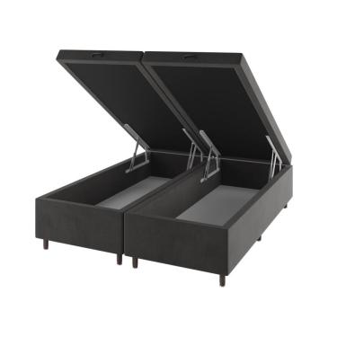 Imagem de Base Box Bau King Size Cairo (43x193x203cm) Grafite - Casa Giulia