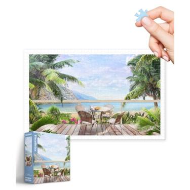 Imagem de PieceRelax Quebra-Cabeças De Plástico Para Adultos, 1000 Peças - Lazy Beach Brunch, Os Jogos Mesa E Presentes Mais Satisfatórios, Sem Necessidade Tapete Quebra-Cabeça [H3798]