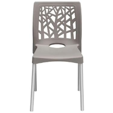 Imagem de Cadeira Nature com Pés de Alumínio Forte Plástico Cor Nude