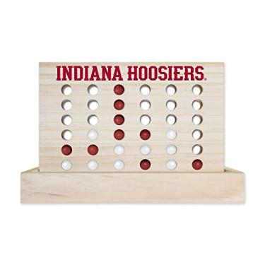 Imagem de Rico Industries NCAA Indiana Hoosiers Jogo de tabuleiro de madeira 4 em fileira, alinhar 4 jogos de tabuleiro de viagem para crianças e adultos