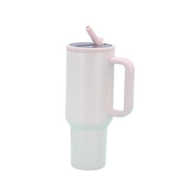 Imagem de Garrafa Térmica Portátil De Aço Inoxidável 1200ml Com Tampa E Canudo(Rosa)