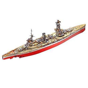 Imagem de Piececool Kits de modelo de navio de guerra de metal 3D, kits de construção de modelo de embarcação militar de navio de guerra Fuso para adultos, quebra-cabeça 3D DIY para tempo familiar, ótimo