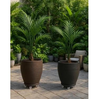 Imagem de vaso decorativo para plantas e flores cone redondo em polietileno esco