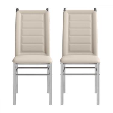 Imagem de Cadeiras Kit 2 Cadeiras Tokio Cromado/Off White - Art Panta